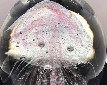 Encased Jellyfish Glass Paperweight