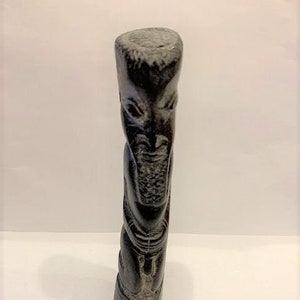 Small Vintage Carved Teak Wood Totem Statue