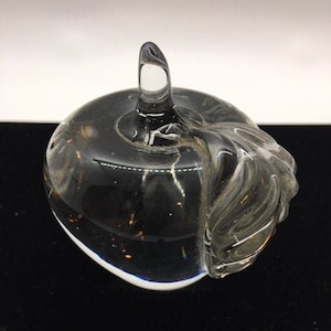 Clear Apple Glass Paperweight