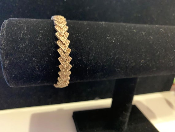 Marcasite Chevron Pattern Bracelet - image 5