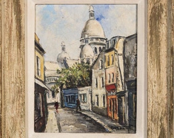 Oil Painting of a French Street Scene  Tourist Scene of Paris