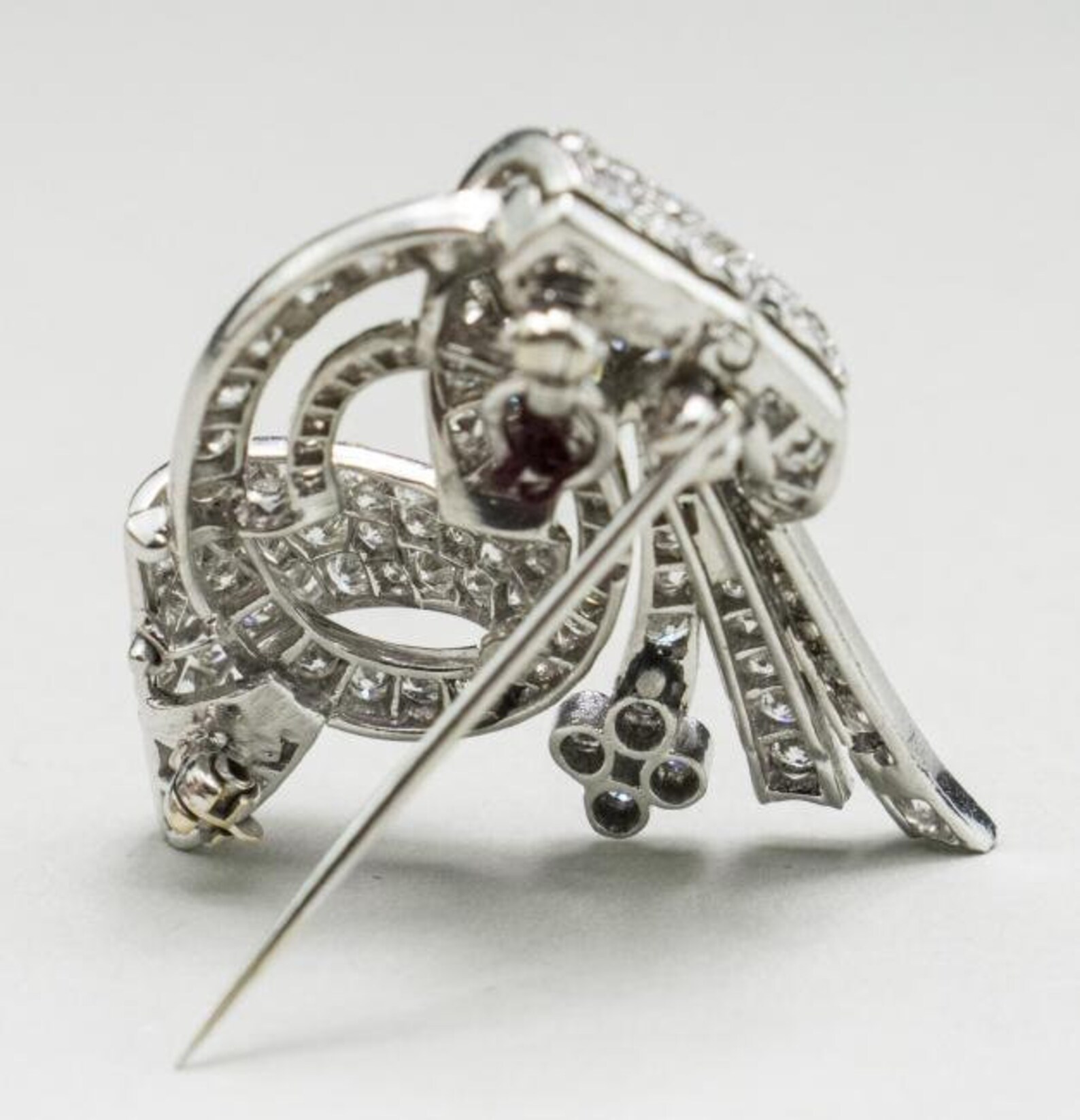 Platinum Diamond Brooch Etsy
