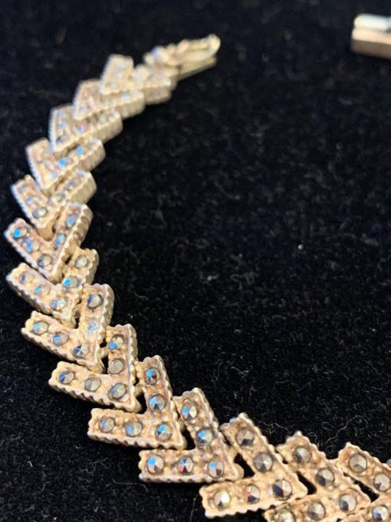 Marcasite Chevron Pattern Bracelet - image 2
