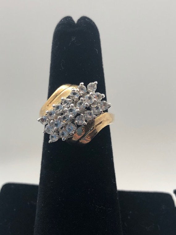 14K Gold Electroplated Cubic Zirconia with Diagona