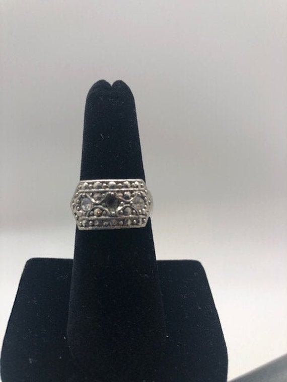 Rectangular Design Crystal Ring - image 1