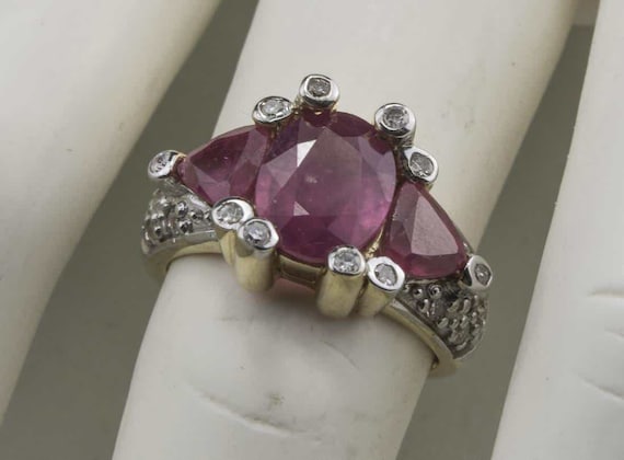 Pink Sapphire and Diamond Ring - image 1