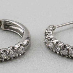 Platinum Diamond Hoop Earrings