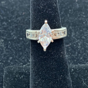 Sterling Silver Cubic Zirconia Marquise Cut Fashion Ring