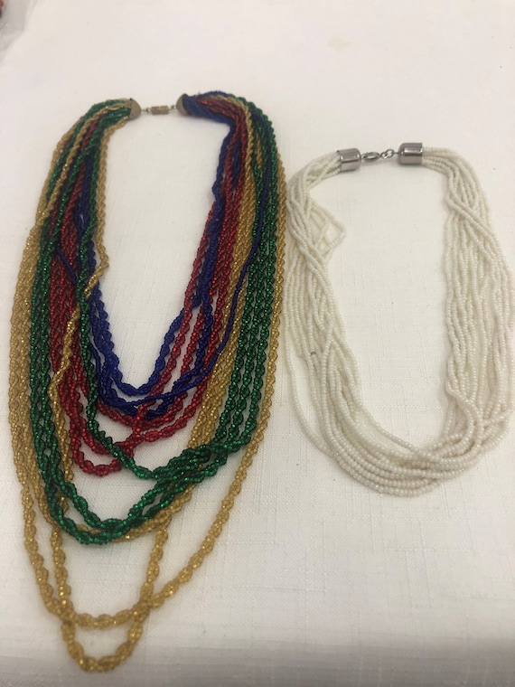 Two Multi Layer Beaded Necklaces