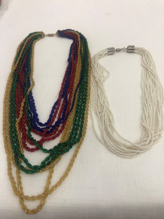 Two Multi Layer Beaded Necklaces - image 1