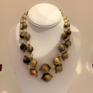 Double Strand Beaded Choker Necklace