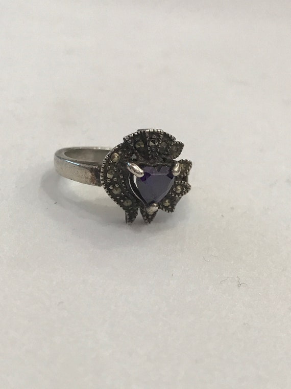 Purple Heart Stone Ring