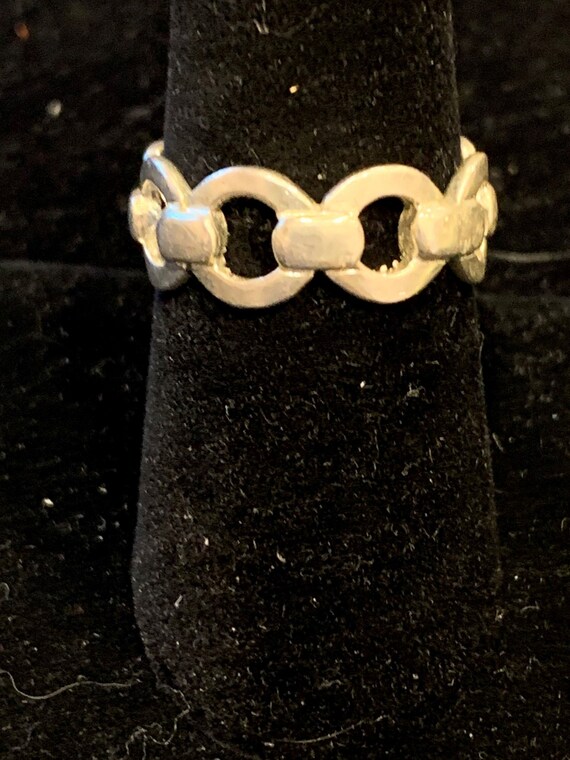 Sterling Silver Link Pattern Ring - image 1