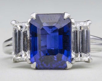 Oscar Heyman Sapphire and Diamond Ring