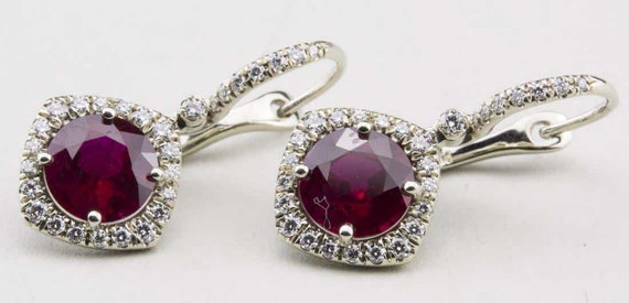 Ruby and Diamond Earrings - image 1