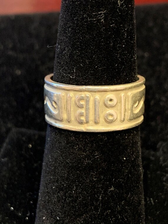 Sterling Silver Various Shapes Pattern Ring - image 1