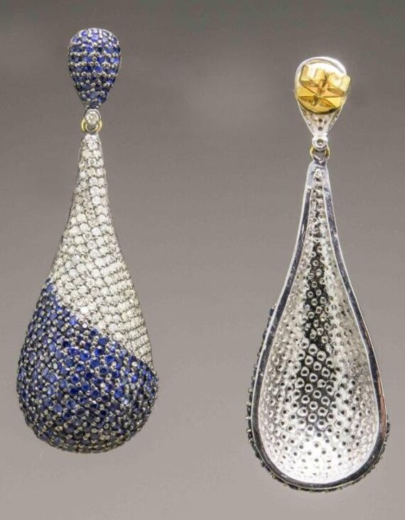Blue and White Diamond Earrings - image 2