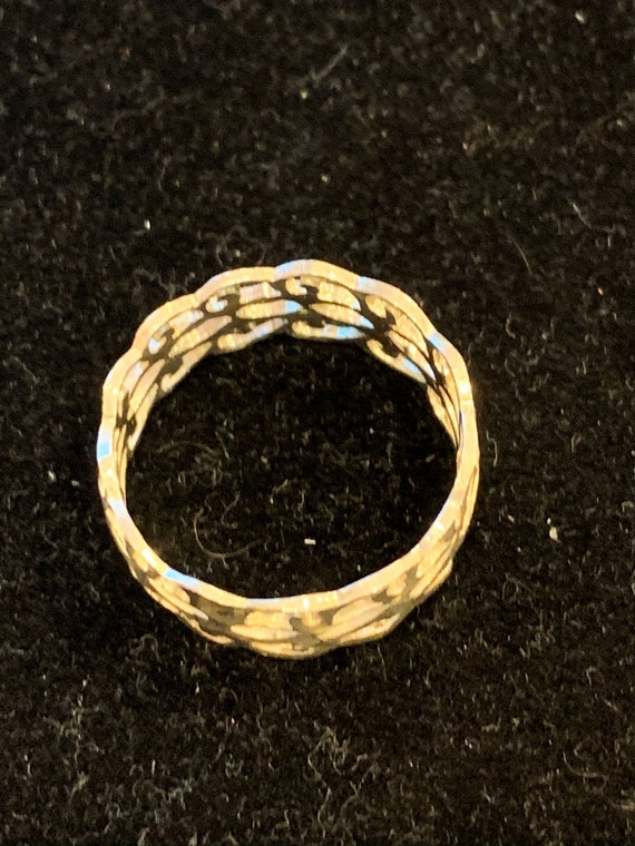 Wide Wave Pattern Sterling Silver Ring - image 2