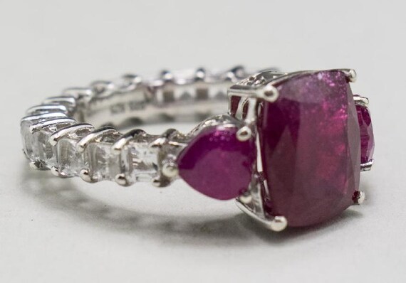 Niassa Ruby and White Topaz Ring - image 2