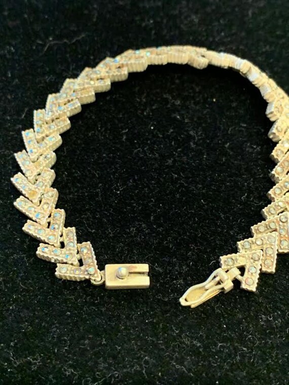 Marcasite Chevron Pattern Bracelet - image 3