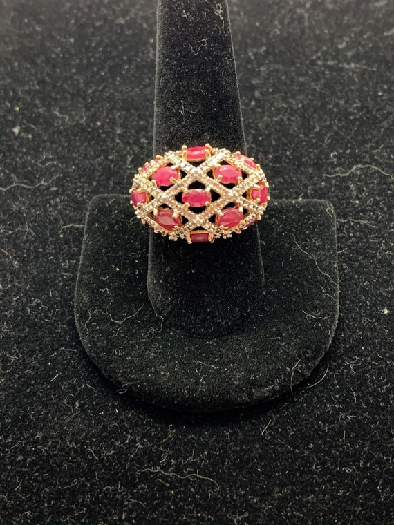 Cubic Zirconia and Ruby-esque Ring