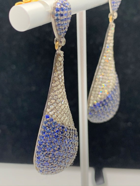 Blue and White Diamond Earrings - image 6