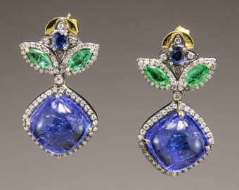 Victorian Style Tanzanite Earrings