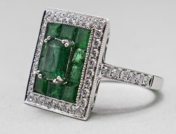 Emerald and Diamond Ring - image 2