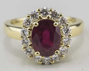 Rubin und Diamant Ring