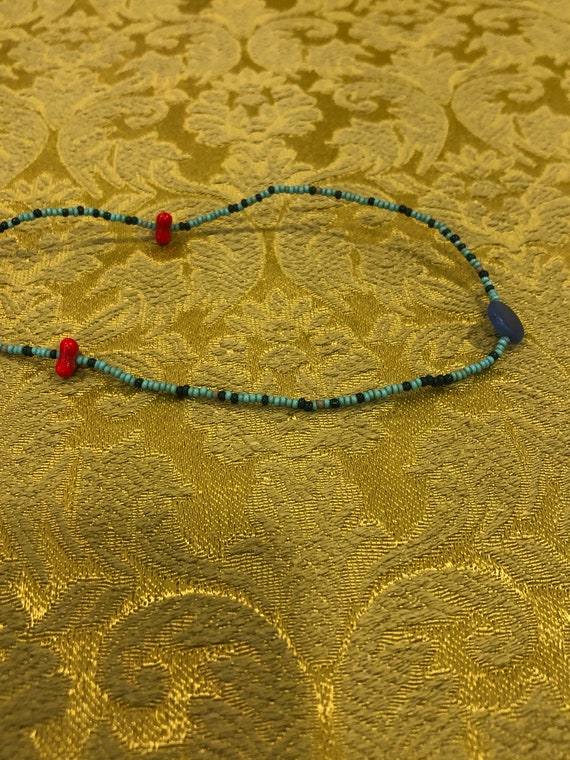 Turquoise & Coral Bead Necklace - image 4