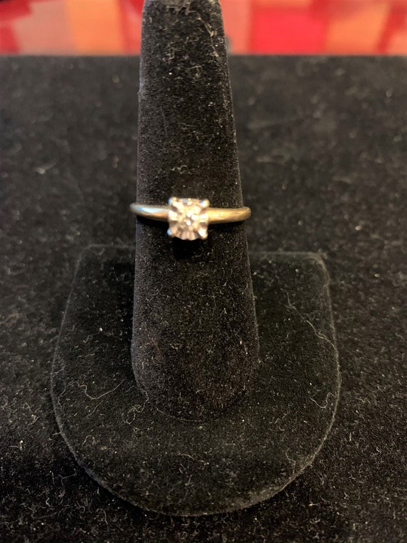14 Karat Yellow Gold Diamond Solitaire Ring - image 1