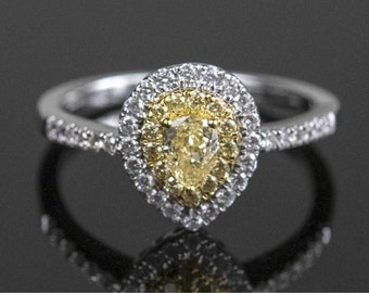 Yellow Pear Diamond Ring