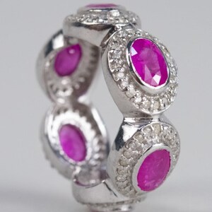 Sterling Silver Ruby and Diamond Ring image 2