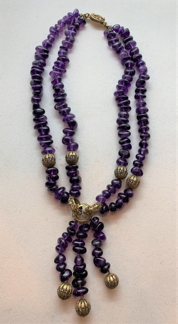 Allie Beads Amethyst and Pearl Necklace main image 0
