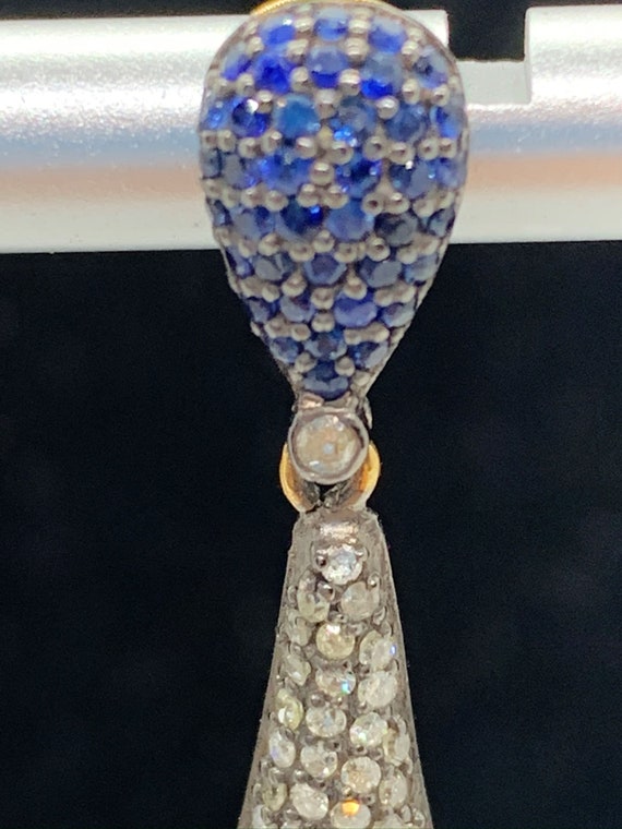Blue and White Diamond Earrings - image 5