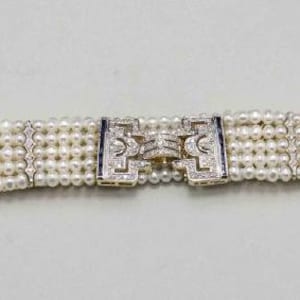 Cultured Pearl and Diamond Choker