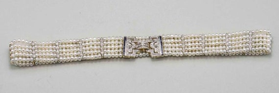 Cultured Pearl and Diamond Choker