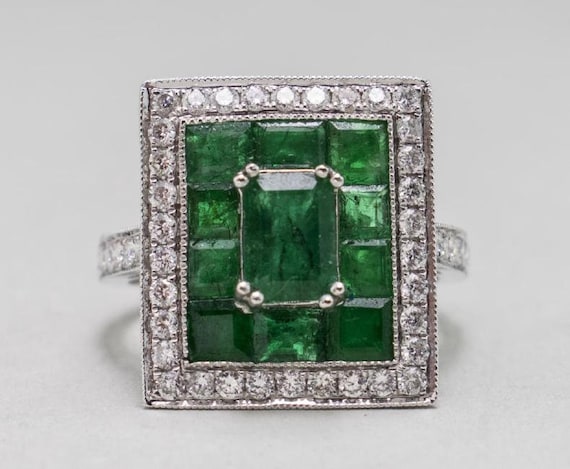 Emerald and Diamond Ring - image 1