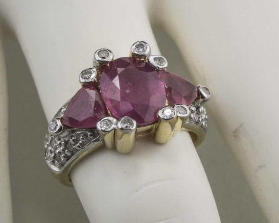 Pink Sapphire and Diamond Ring - image 2