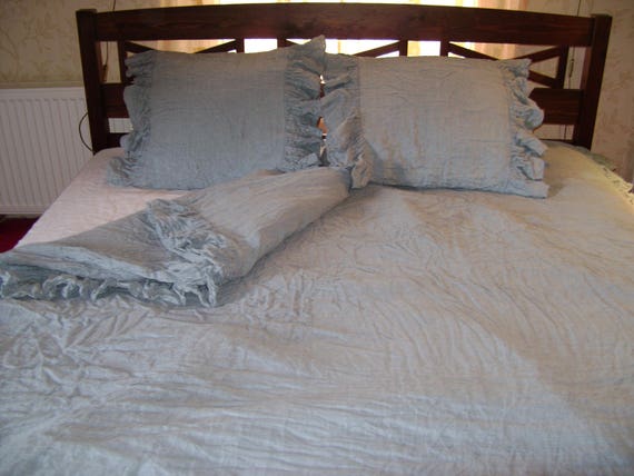 Linen Duvet Cover Cover 2 Pillowcases With Side Etsy