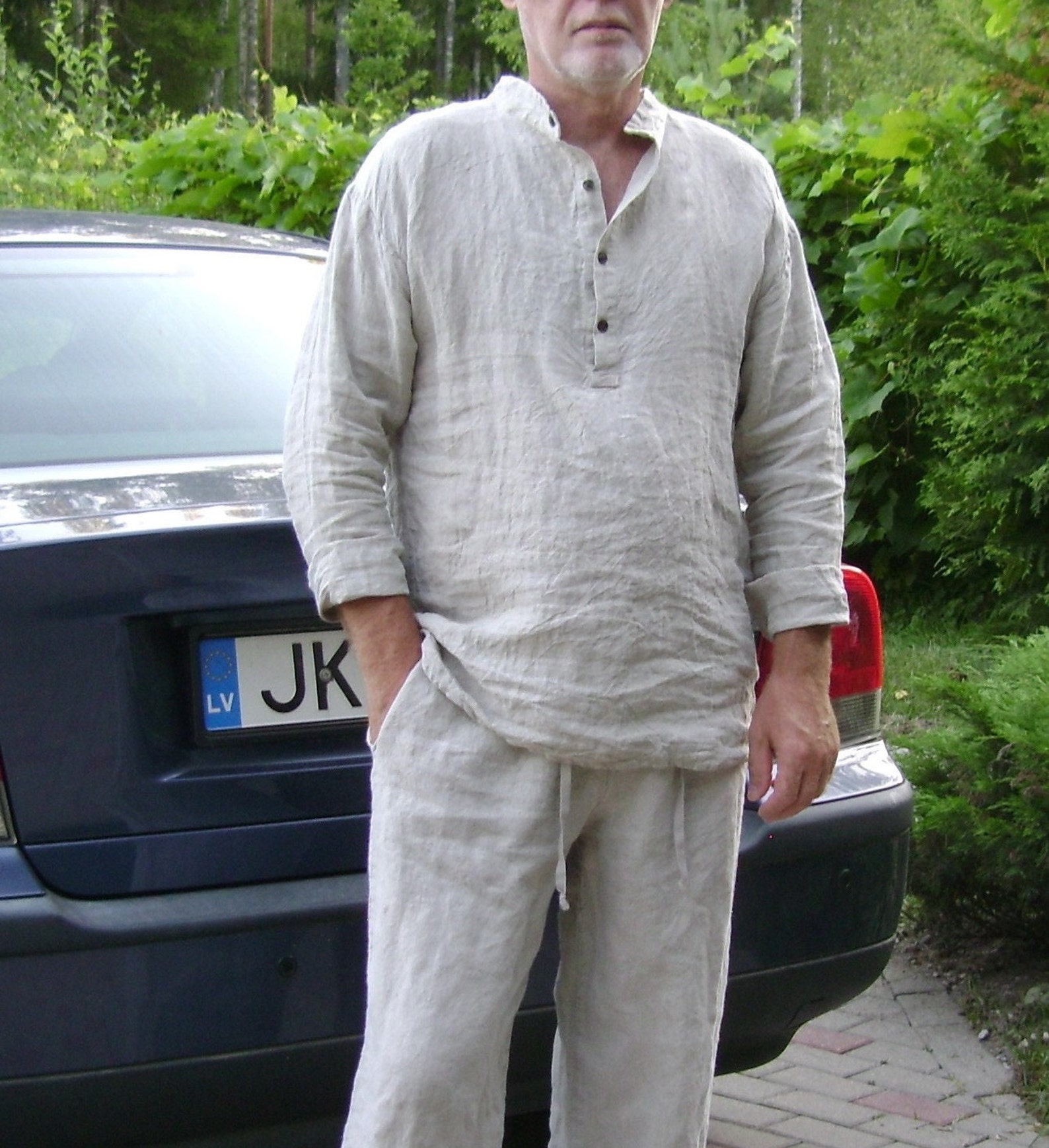 Mens Linen Pants & Shirt 2 Pieces Linen Suit Summer Set - Etsy