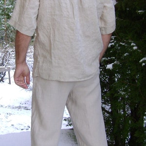 Mens Linen Shirt and Pants Summer Set Trouser With - Etsy