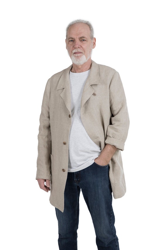 Mens casual linen jacket outlet