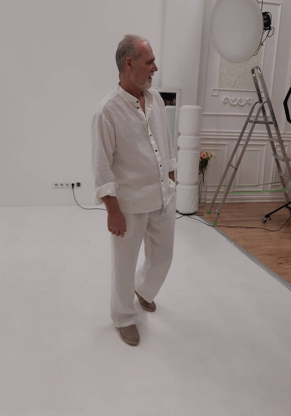 Linen Men's Clothing Trousers and 