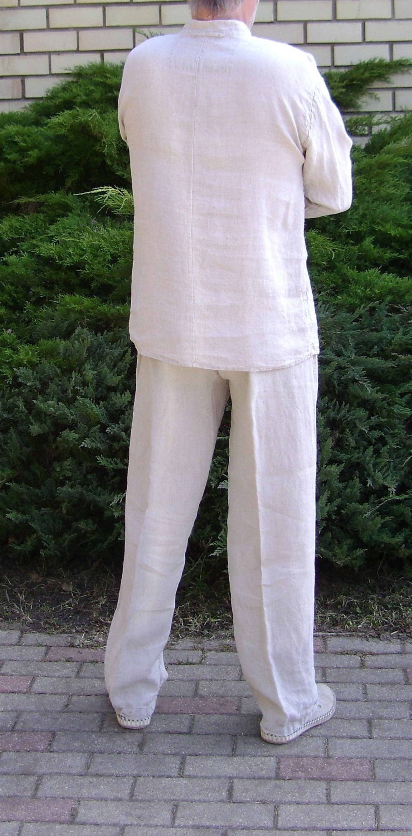 Mens Linen Pants & Shirt 2 Pieces Linen Suit Summer Set Etsy