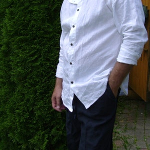 Mens casual white button up shirt best sale