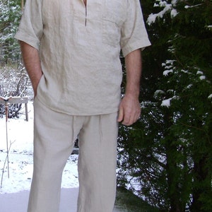 Mens Linen Shirt and Pants Summer Set Trouser With - Etsy