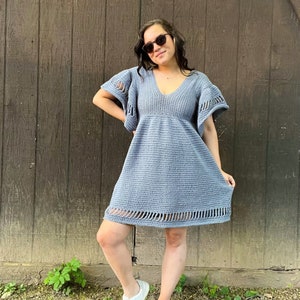 CROCHET PATTERN, Molly Dress by Shannon Creates, Crochet Dress, Dress Pattern, Peplum Maxi Dress Pattern, Crochet Dress, Intermediate Level image 1
