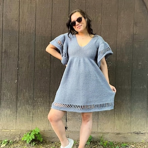 CROCHET PATTERN, Molly Dress by Shannon Creates, Crochet Dress, Dress Pattern, Peplum Maxi Dress Pattern, Crochet Dress, Intermediate Level image 1