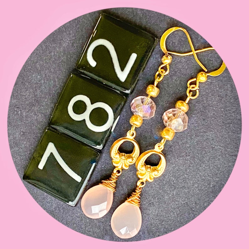 Pink Crystal Teardrop Earrings Mothers Day Gifts Drop Earrings